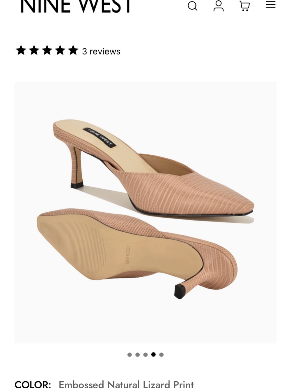 Nine West Women's Camenla Tan Slip-On Pointed-Toe Mules - Picture 9 of 10